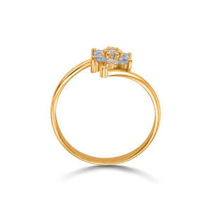 Lily Twist Women's Gold Stainless Steel <b>Open</b> <b>Ring</b> with Zircon Fashion Wedding Jewelry - Product Image 5