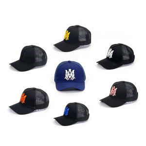 Sombrero de camionero Unisex transpirable e impermeable de malla de ala curvada con logotipo de parche bordado de 6 paneles de alta calidad personalizado 100% algodón - Product Image 4