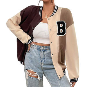 Veste Letterman pour femmes en tissu avec logo personnalisé, vêtements, veste Letterman pour femmes adultes - Product Image 2