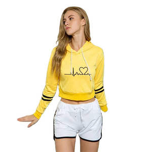 Sudadera Corta de Algodón para Mujer, con Estampado de Letras, Holgada, de Alta Calidad, al por Mayor, Sudadera Corta Personalizada, Directo de Fábrica OEM - Product Image 3