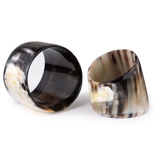 Ronds de serviette en corne de boeuf élégants personnalisés, décoration de table de Noël rustique et élégante pour les repas - Product Image 3