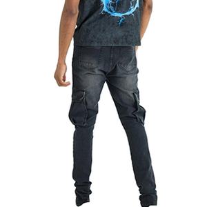 Jean pour homme multi-poches, coupe slim, taille mi-haute, décontracté, en denim, personnalisable OEM, nouvelle mode streetwear, vente en gros, très demandé - Product Image 5