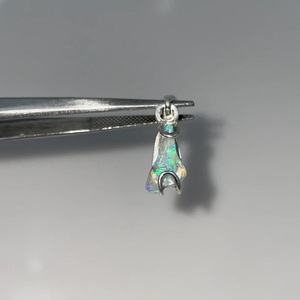 Opale naturelle éthiopienne pendentif brut qualité multi feu opale brute argent Sterling 925 Style Vintage bijoux pour enfants cadeau - Product Image 2