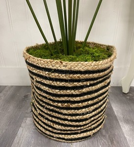 Cesta de Almacenamiento Moderna de Yute y Algodón con Forma Circular y Diseño Flexible para Uso Interior Multiusos - Product Image 1