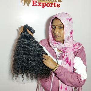 Cuticule alignée cheveux noirs bouclés soyeux meilleurs faisceaux de haute qualité extensions de cheveux humains vierges du temple indien - Product Image 6