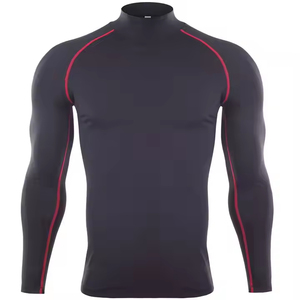 T-shirt de compression en jersey ajusté à séchage rapide pour homme, entraînement, course à pied, salle de sport, fitness, manches longues, couche de base - Product Image 1