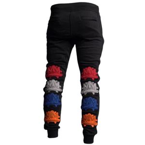 Pantalones Deportivos para Hombre con Diseño de Parches, Pantalones de Chándal de Felpa Francesa, Ropa Casual de Calle, Cintura Elástica, Pantalones de Entrenamiento - Product Image 2
