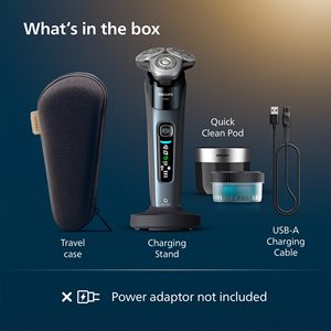 Afeitadora Eléctrica Húmeda/Seca Azul con Cuchillas Rotatorias Dobles/Triple, Limpieza Rápida, Resistente al Agua IPX7, Lavable, con Lámina, USB Alemán - Product Image 3