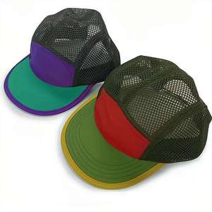 Street Style Shallow 5 Panel Nylon Brodé Cinq Panneaux Running Respirant Hat Mesh Quick Drying Camp Cap pour Usage Casual - Product Image 5