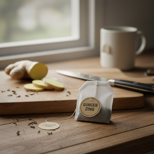 <b>Ginger</b> Tea Bags Blended from Pure <b>Ginger</b> Roots and Packed for Long <b>Freshness</b> - Product Image 2