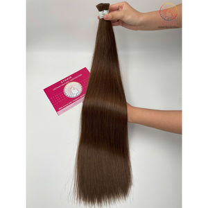 Directo de fábrica al por mayor Virgen cutícula pelo doble dibujado #4 Color 26 pulgadas Natural recto extensiones de cabello a granel - Product Image 3