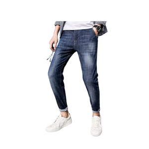 2025 nuevos pantalones vaqueros desgastados para hombre, patrón cruzado, estilo Hip Hop, pantalones vaqueros largos informales transpirables, moda de calle, Color personalizado - Product Image 4