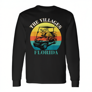 เสื้อยืดแขนยาวลายจระเข้สำหรับรถกอล์ฟสำหรับผู้เกษียณในหมู่บ้านฟลอริด้า - สินค้าส่งเสริมการขาย - Product Image 2