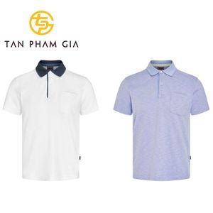 เสื้อโปโลผู้ชายสีแทน Pham Gia เสื้อถักแบบคู่สไตล์ฮาวายจัดส่งเร็วจากผู้ผลิตเวียดนาม - Product Image 1