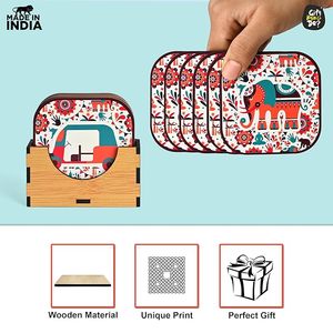 แผ่นรองแก้วไม้สไตล์โบฮีเมียน งานแฮนด์เมด เป็นมิตรกับสิ่งแวดล้อม ผิวเรียบ รูปทรงปรับแต่งได้ ความหนาภายใน - Product Image 3