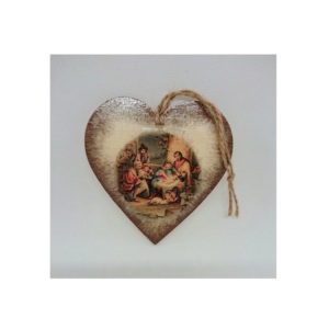 เครื่องประดับไม้รูปหัวใจแบบแขวน ทำมือ สไตล์โมเดิร์นคลาสสิก สำหรับตกแต่งบ้านในวันคริสต์มาสและเทศกาลต่างๆ - Product Image 5