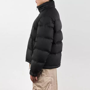 Veste matelassée épaisse à capuche de créateur surdimensionnée en duvet de bulle d'hiver noire de qualité supérieure personnalisée pour homme, veste matelassée brillante - Product Image 5