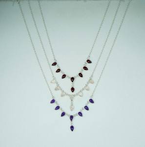 Collar de Plata de Ley 925 para Mujer, Uso Diario, Cadena de Eslabones con Engaste de Bisel en Forma de Pera, 7 Gm, Religioso - Product Image 4