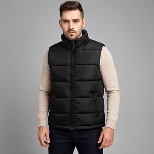 Chaleco Acolchado Informal de Invierno para Hombre, Diseño de Chaleco Acolchado, Tejido de Poliéster Cálido - Product Image 3