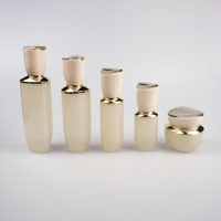 Flacons pompe cylindriques personnalisés pour lotion, sérum, crème visage, pots de crème 50g, ensemble d'emballages cosmétiques de luxe en verre, flacons de soin de la peau de luxe