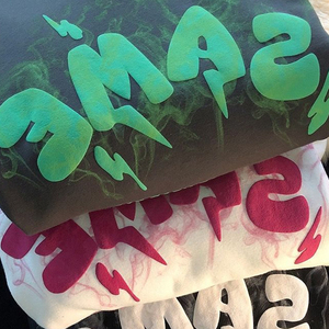 Fabricante 2025 moda logotipo personalizado peso pesado 450gsm sudaderas con capucha sin cuerda de gran tamaño 100% algodón Puff estampado Sudadera con capucha hombres - Product Image 6