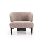 Fauteuil de salon contemporain Celestial à dossier haut en tissu de lin durable pour le salon et la maison
