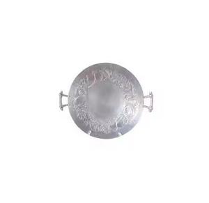 Plat rond en aluminium coulé le moins cher et le plus bas avec poignée Floral conçu par le moulage meilleur pour le client - Product Image 2