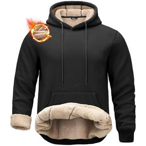 Custom 100% Cotton <b>Sherpa</b> Fleece Lined Pullover Hoodie Fast Drying French Terry Activewear for Winter Low MOQ Wholesale - Product Image 3