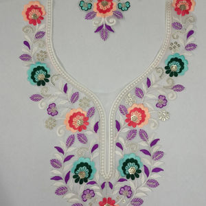 Elegante cuello bordado de tela de red con trabajo de lentejuelas para blusa Kurti Sari vestido escote moda boutique sastrería - Product Image 1