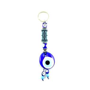 Llavero con Mosquetón DAFNI BIG PAZAR con Cuentas de Ojo Turco - Diseño 3D de Aleación de Moda con Puntas Esmaltadas Únicas e Impresión en Relieve - Product Image 1