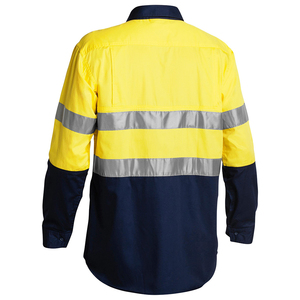 Industrial Work Wear Reflective Safety Button Shirts High Visibility Tape Breathable Lightweight Flame Retardant Anti-Wrinkle - Product Image 5