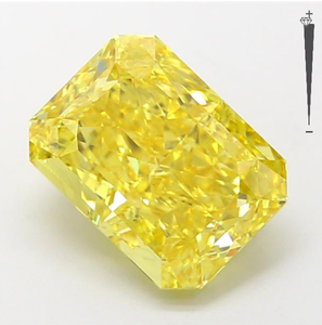Aniva 3.10CT HPHT Lab Grown Loose Diamond IGI Certified Vivid Yellow Color Rectangular Cut Fancy Yellow Diamond - Product Image 1
