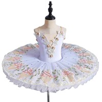 Tutu Balet Profesional untuk Anak-anak, Gaun Leotard Balerina dengan Tali Pengikat untuk Pertunjukan Putri Tidur