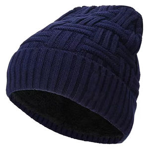 Bonnet d'hiver unisexe Bonnet de ski en laine mélangée Slouchy Cable Knit Skull Cap Cuff Respirant Imperméable Maximum Chaleur Haute - Product Image 3