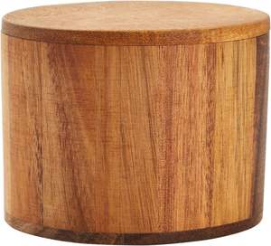 Sel en bois avec couvercle pour cuisine, comptoir, boîte de rangement ronde avec couvercle amovible pour épices, brun foncé (3.5x3 po) - Product Image 3