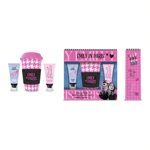 Coffret de soins de la peau pour voyage Emily à Paris comprenant un mug de voyage, un gel douche et une lotion corporelle - Product Image 2