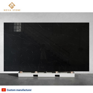 Thấp hơn thuế quan cảnh tượng đa dạng đàn hồi khách sạn dự án cao bóng đen Carrara nhân tạo thạch anh đá phiến cho Vanity - Product Image 1