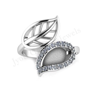 ชุดเครื่องประดับ CZ ลายใบไม้คู่ทำจากเรซินขี้เถ้าทำจากเรซินของขวัญแต่งงานแหวน925เงินสเตอร์ลิงแสนหวานสำหรับงานแต่งงาน - Product Image 3