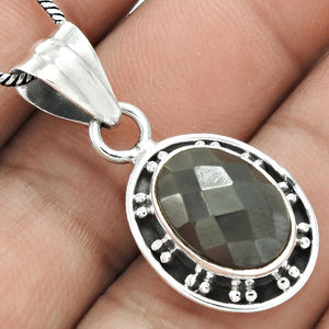 Precio al por mayor de alta calidad, Plata de Ley 925, piedra de Metal de pistola, forma ovalada, bonito colgante bohemio, joyería hecha a mano, proveedores a granel - Product Image 4