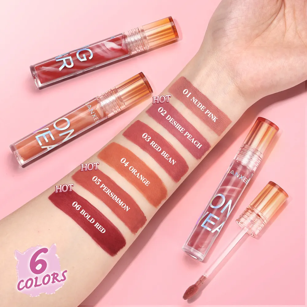 Banxeer Matte Afwerking Vloeibare Lipgloss Waterdichte Marmeren Textuur Lip Make-Up Leverancier