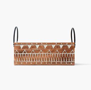 Low Price Best Quality Handmade Wooden Hand Carved Cutlery Holder With Handle - Product Image 3