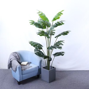 Plantes artificielles <span class=keywords><strong>Monstera</strong></span> <span class=keywords><strong>Variegata</strong></span> simulées de 1,37 m, arbres bonsaïs, verdure, décoration paysagère, mariages en extérieur, plantes en plastique - Product Image 2