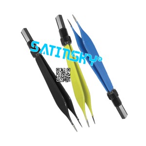 Pinzas bipolares Punta de irrigación con revestimiento azul Bayoneta ENT, Neuro y uso cardíaco con cable de cauterización bipolar Acero inoxidable - Product Image 2