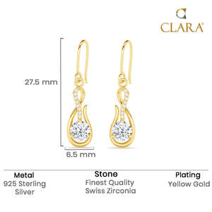 Boucles d'oreilles pendantes solitaires en argent, design goutte d'eau géométrique, plaqué platine, religieuses, pour mariage, perles et diamants - Product Image 5