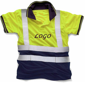 2024 Direct Factory Supply High Visibility <b>Yellow</b> Solid Knitted Short Sleeve Reflective Breathable Safety Men for Shirts - Product Image 5