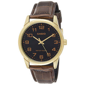 Reloj de cuarzo con correa de cuero para hombre Casio MTP-V001GL-1BU - Product Image 1