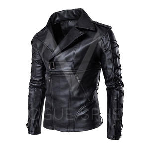 Chaquetas de Cuero Pakistaníes, Chaqueta de Cuero Casual con Cinturón Lateral para Hombre, Nueva Chaqueta de Motociclista con Diseño OEM - Product Image 1