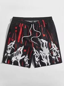 Pantalones cortos de verano de cintura alta para hombre, OEM ODM, logotipo personalizado, estampado antiarrugas, estilo informal, patrón sólido, pantalones cortos de playa calientes a la venta - Product Image 6