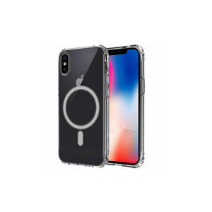 Coque rigide transparente gaufrée compatible MagSafe pour iPhone XS 5.8 – Protection arrière transparente pour téléphone portable - Product Image 1