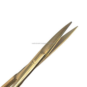 Tijeras Micro Iris de Acero Inoxidable Chapadas en Oro, 4.5 Pulgadas, Puntas Rectas Duraderas, para Cirugía, Odontología y Veterinaria - Product Image 4